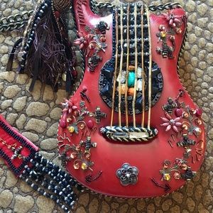 Beaded Guitar Crossbody Purse